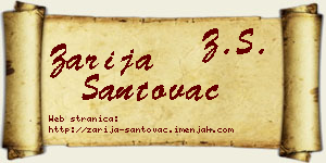 Zarija Santovac vizit kartica